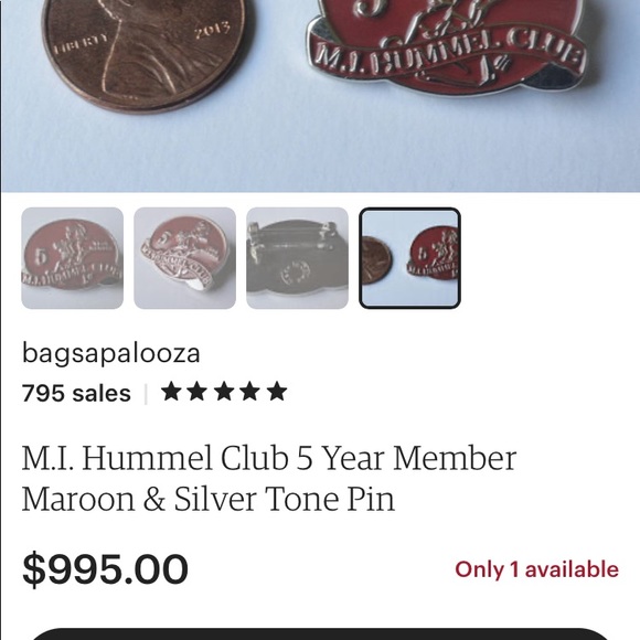 Vintage MI Hummel club 10 years PIN - Picture 7 of 7